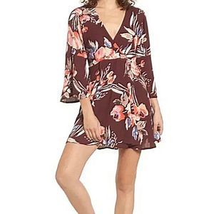 Billabong Divine Floral Wrap Print Dress Size Small